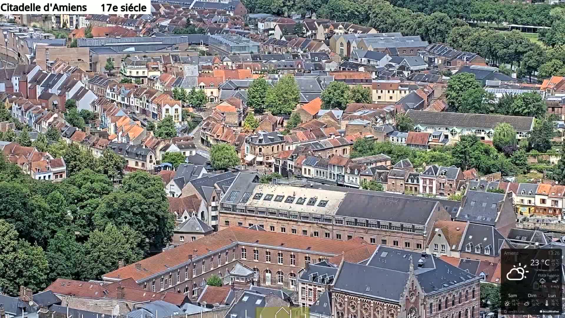 Amiens City Panaromic Skyline PTZ Live Cam - Amiens, Somme, Hauts-de-France, France