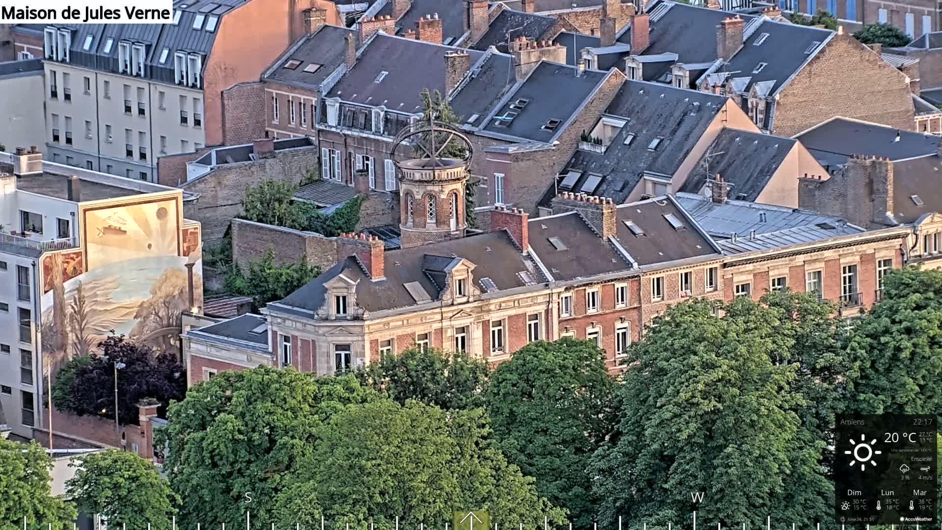 Amiens City Panaromic Skyline PTZ Live Cam - Amiens, Somme, Hauts-de-France, France