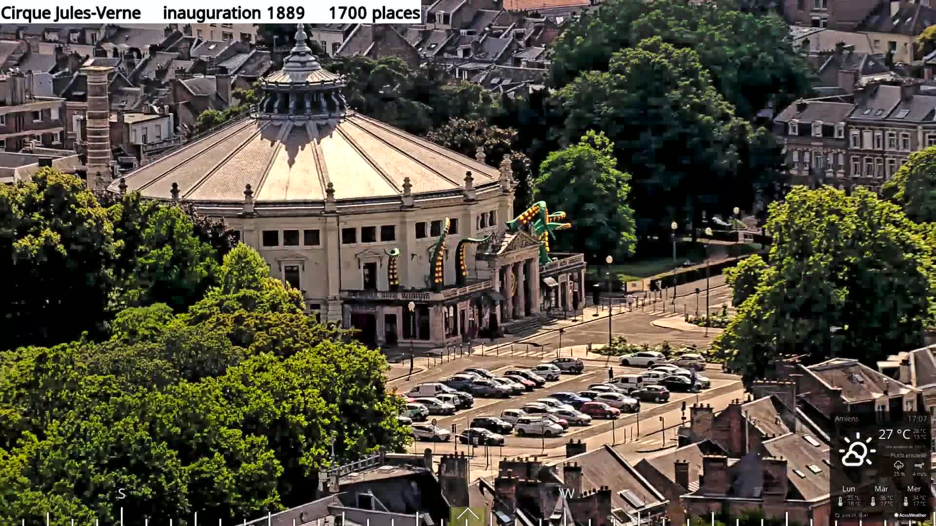 Amiens City Panaromic Skyline PTZ Live Cam - Amiens, Somme, Hauts-de-France, France