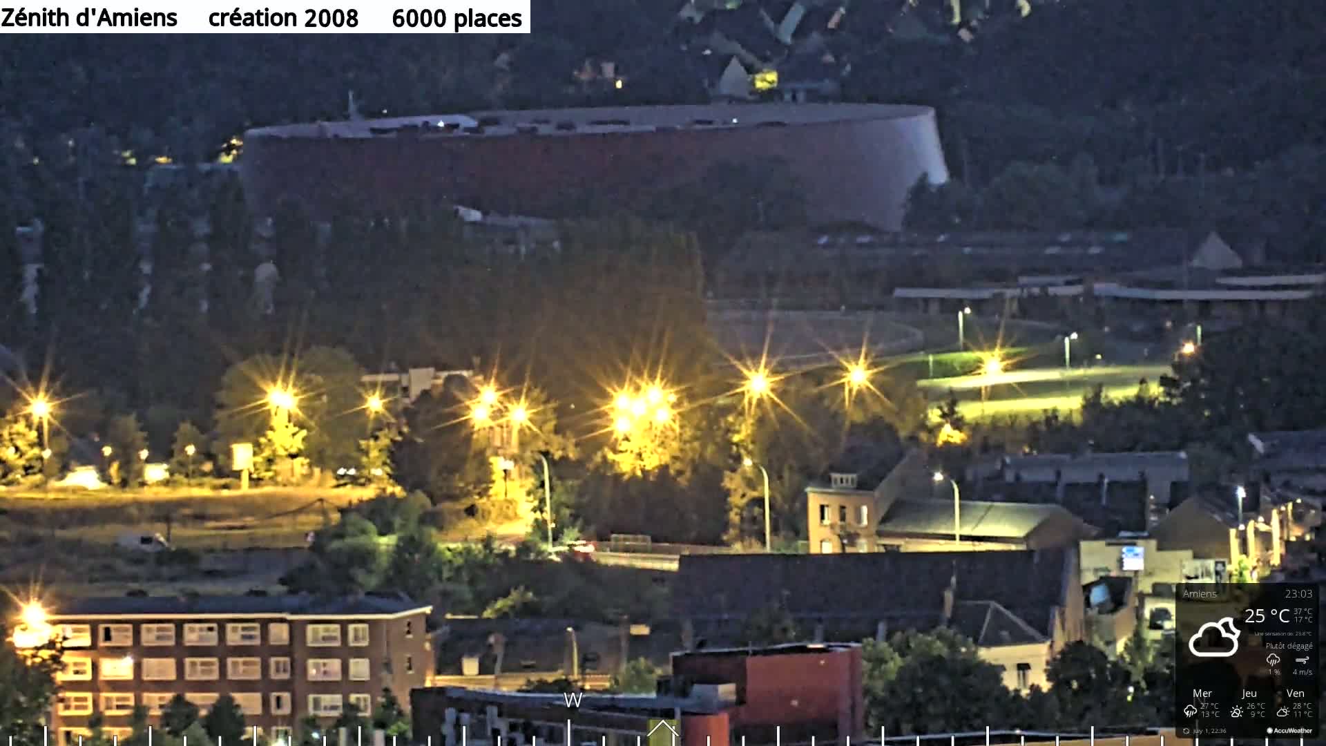 Amiens City Panaromic Skyline PTZ Live Cam - Amiens, Somme, Hauts-de-France, France
