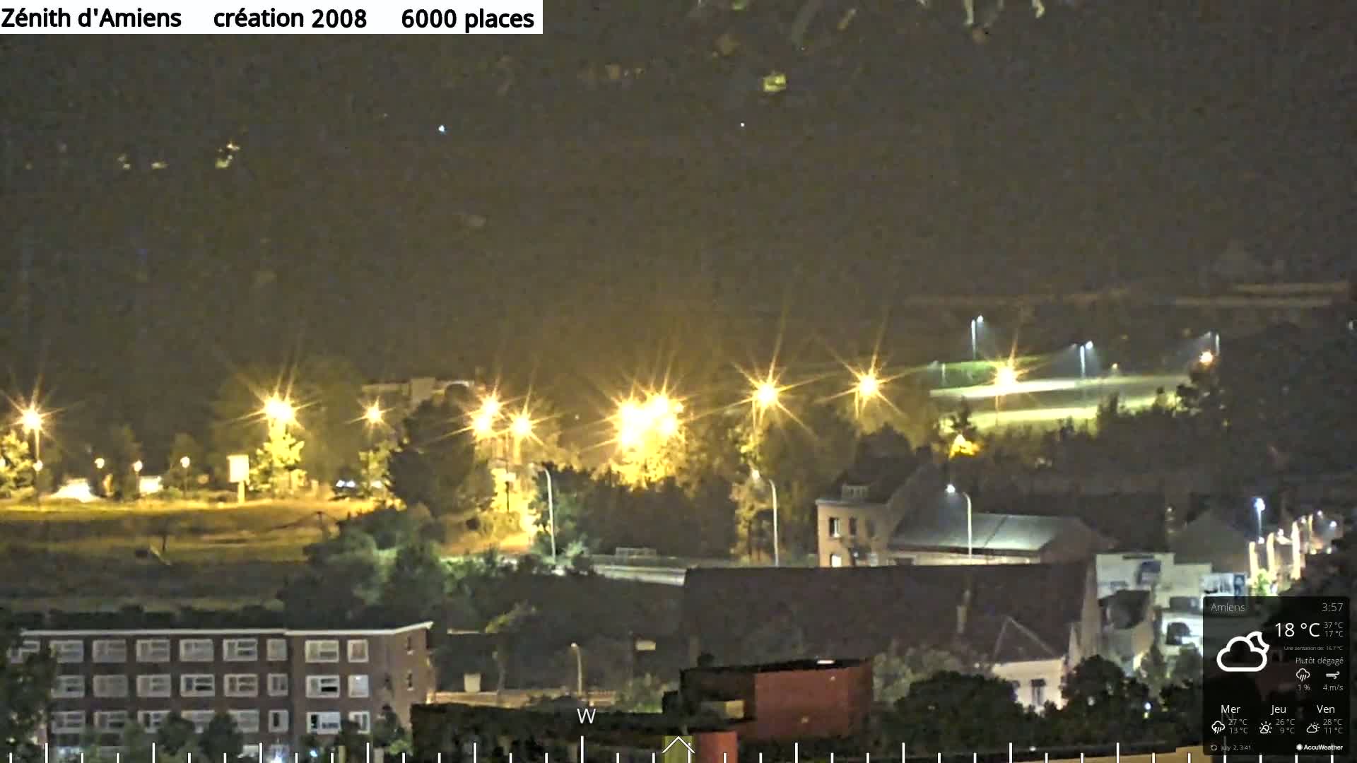 Amiens City Panaromic Skyline PTZ Live Cam - Amiens, Somme, Hauts-de-France, France