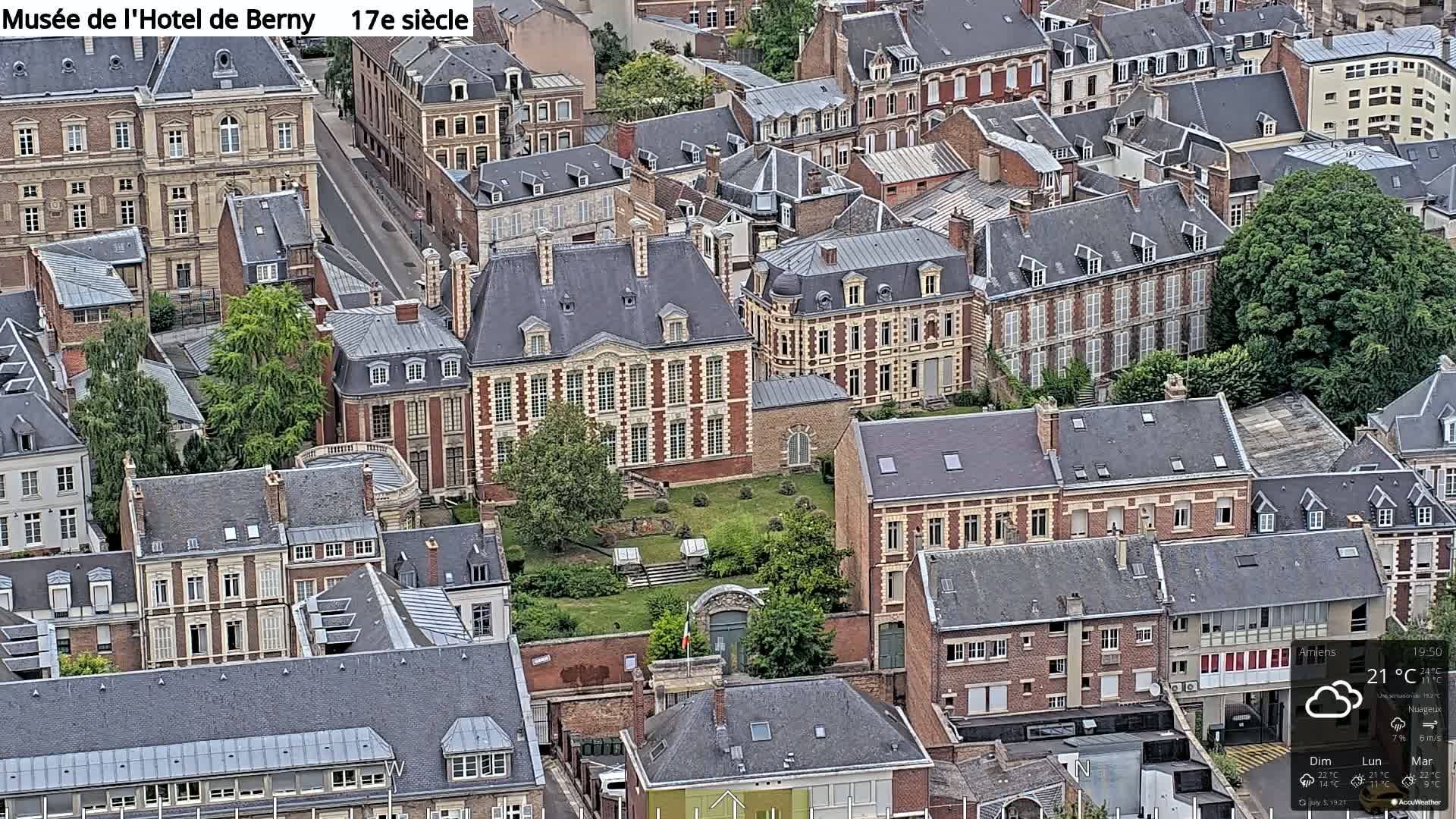 Amiens City Panaromic Skyline PTZ Live Cam - Amiens, Somme, Hauts-de-France, France