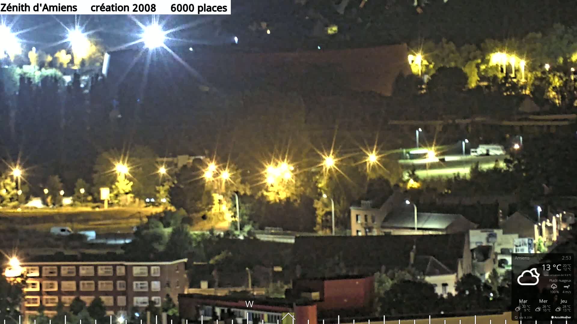 Amiens City Panaromic Skyline PTZ Live Cam - Amiens, Somme, Hauts-de-France, France