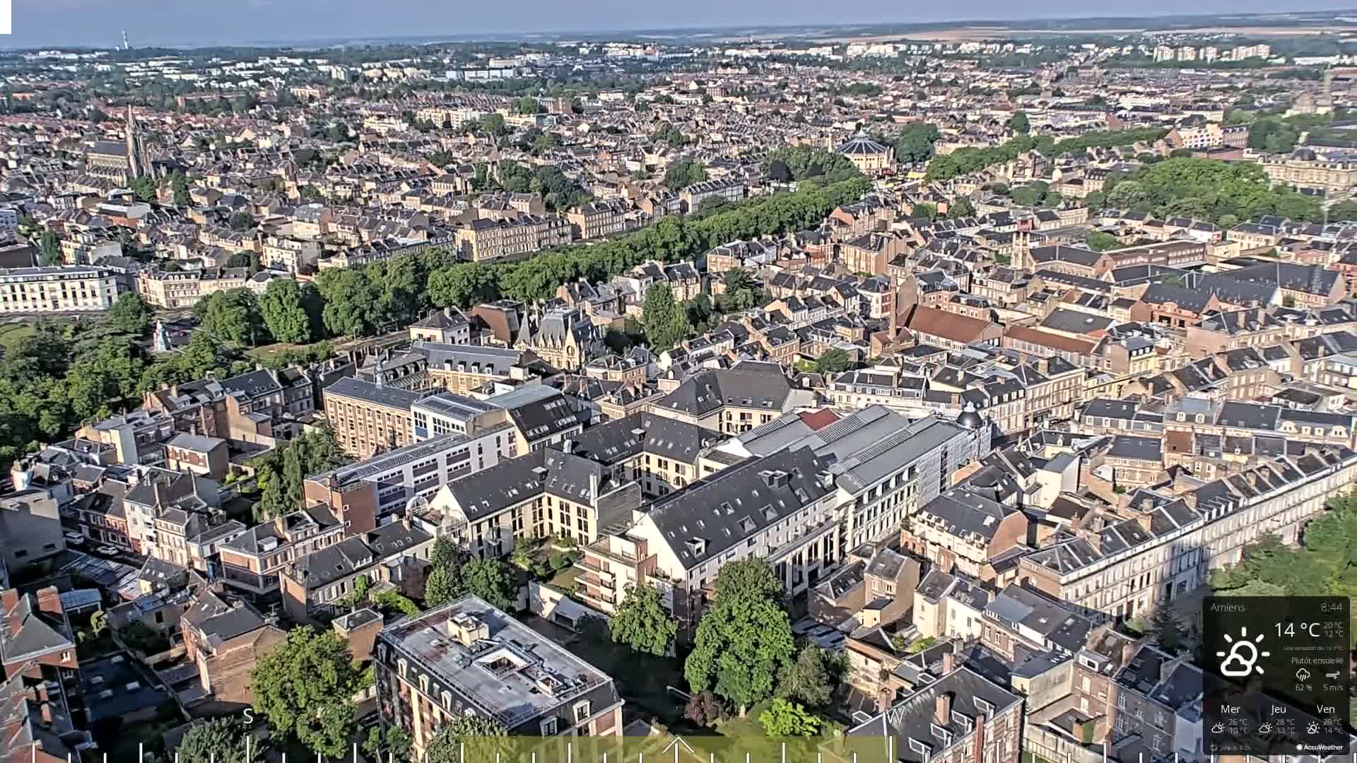 Amiens City Panaromic Skyline PTZ Live Cam - Amiens, Somme, Hauts-de-France, France