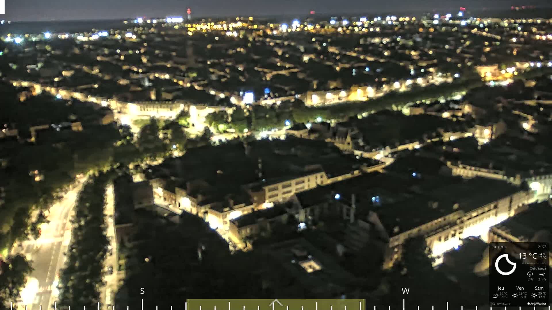 Amiens City Panaromic Skyline PTZ Live Cam - Amiens, Somme, Hauts-de-France, France
