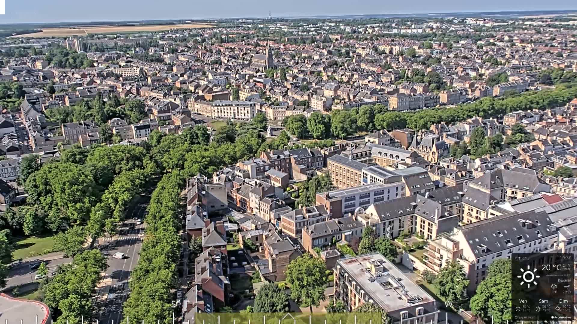 Amiens City Panaromic Skyline PTZ Live Cam - Amiens, Somme, Hauts-de-France, France