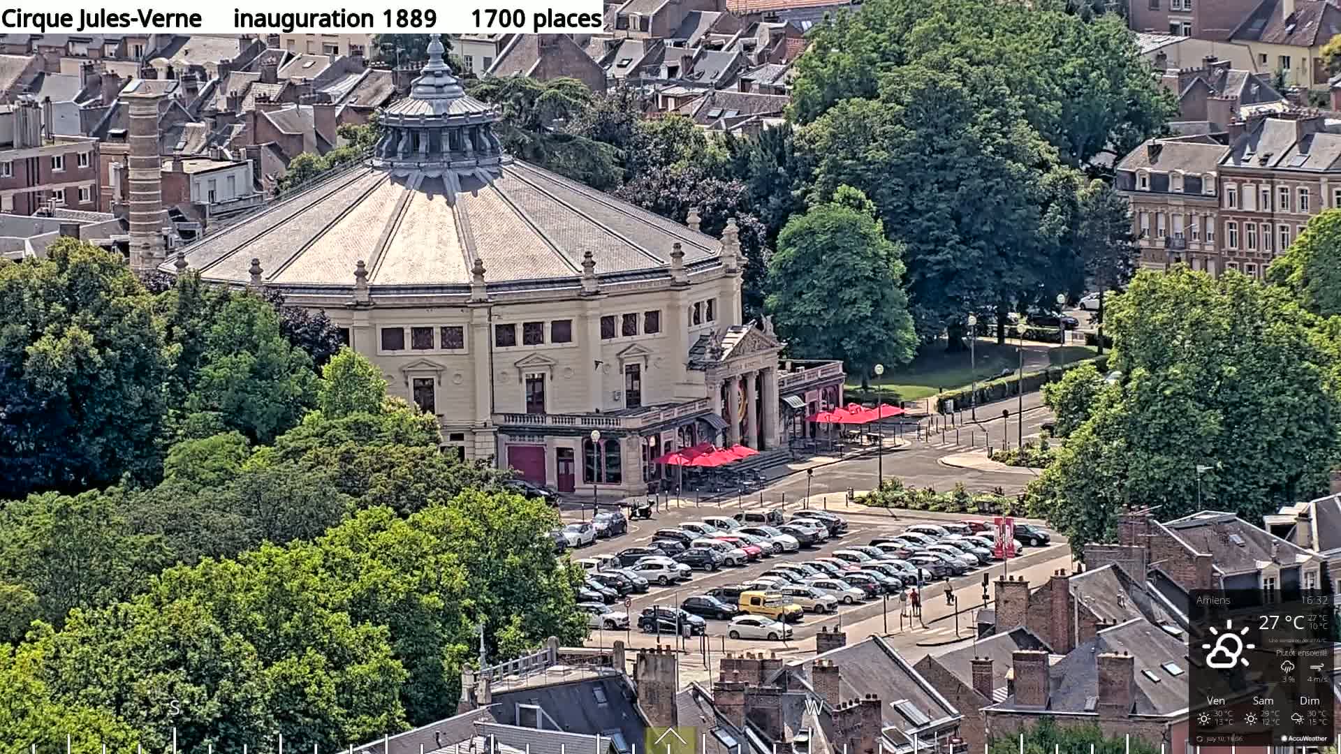 Amiens City Panaromic Skyline PTZ Live Cam - Amiens, Somme, Hauts-de-France, France