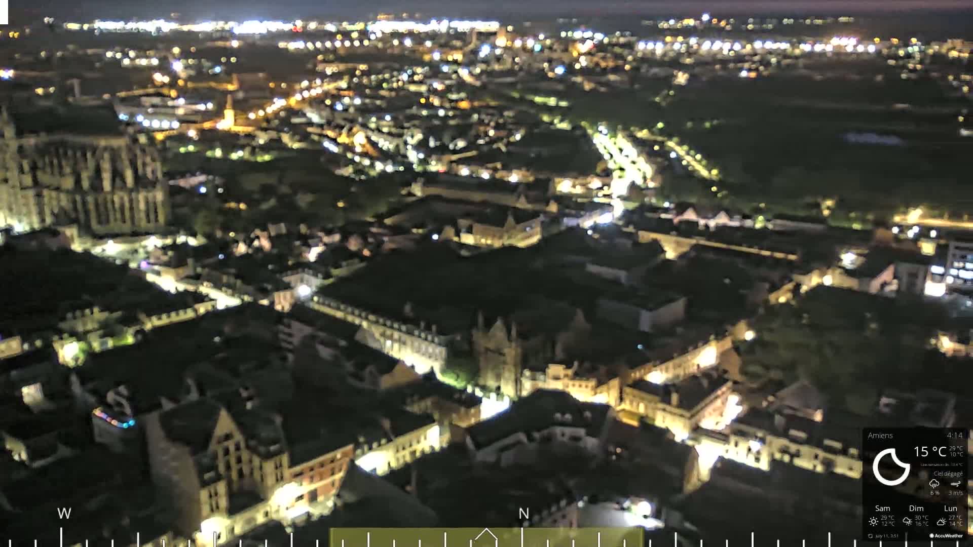 Amiens City Panaromic Skyline PTZ Live Cam - Amiens, Somme, Hauts-de-France, France