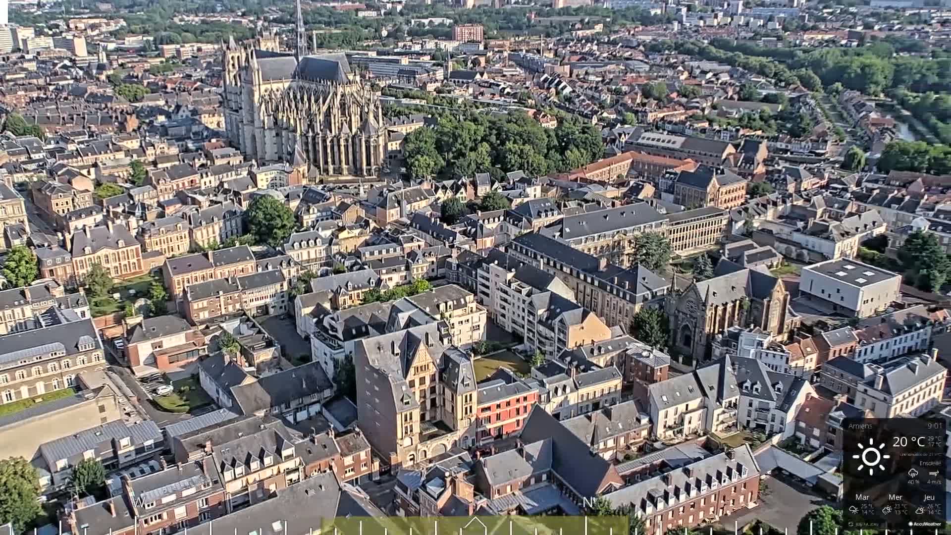 Amiens City Panaromic Skyline PTZ Live Cam - Amiens, Somme, Hauts-de-France, France