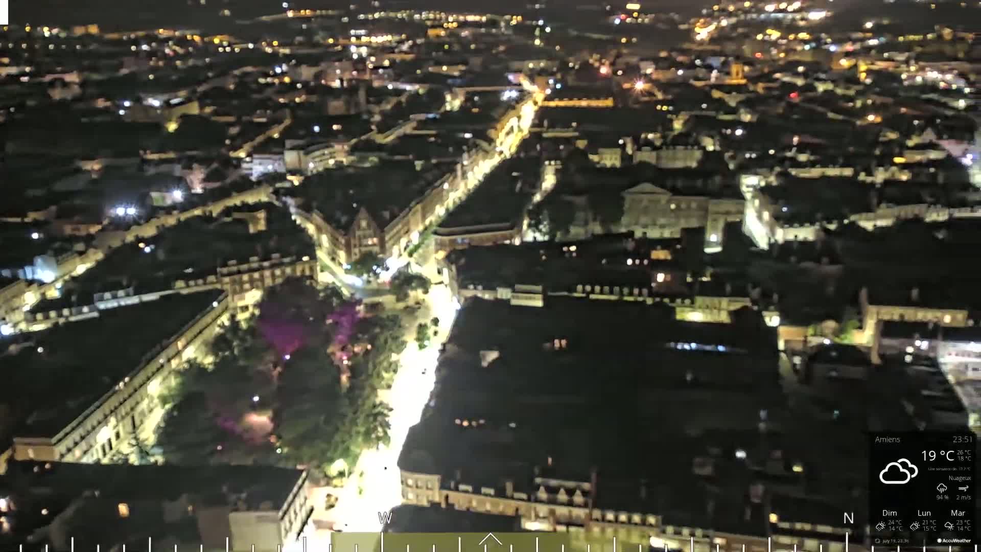 Amiens City Panaromic Skyline PTZ Live Cam - Amiens, Somme, Hauts-de-France, France