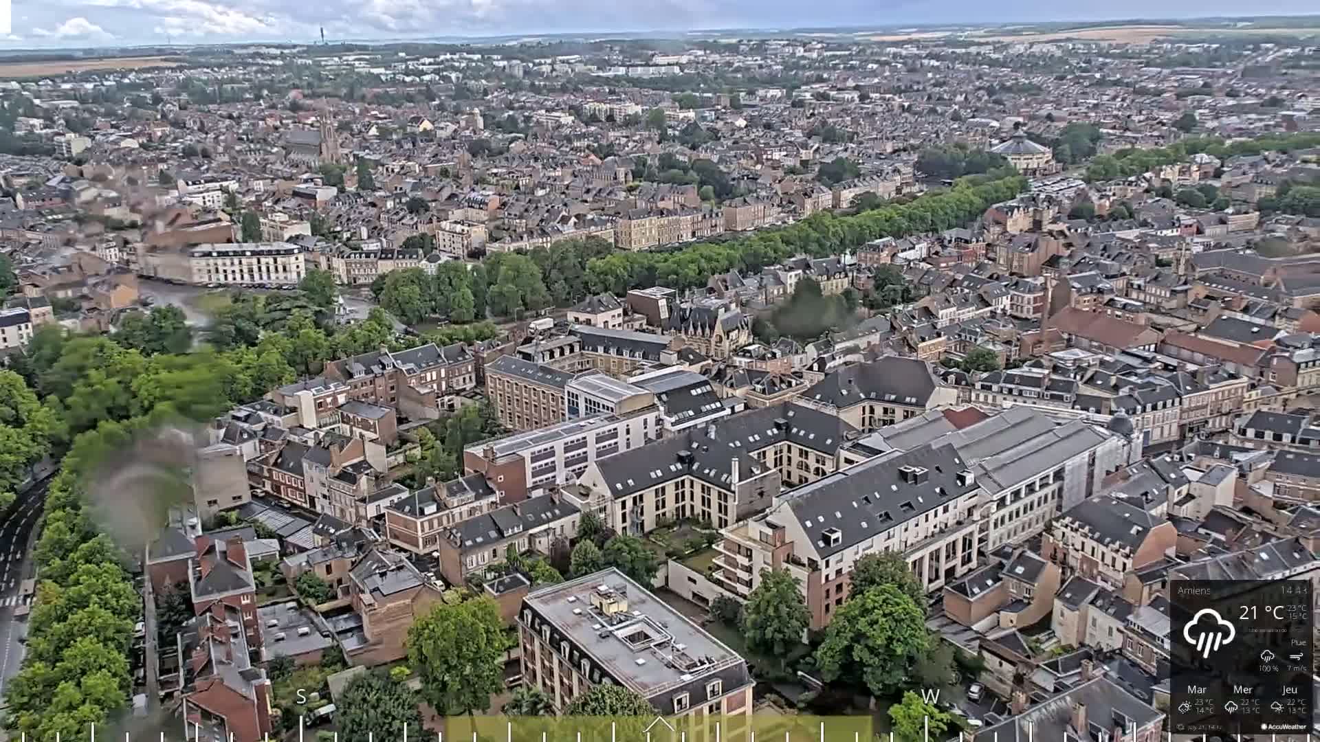 Amiens City Panaromic Skyline PTZ Live Cam - Amiens, Somme, Hauts-de-France, France
