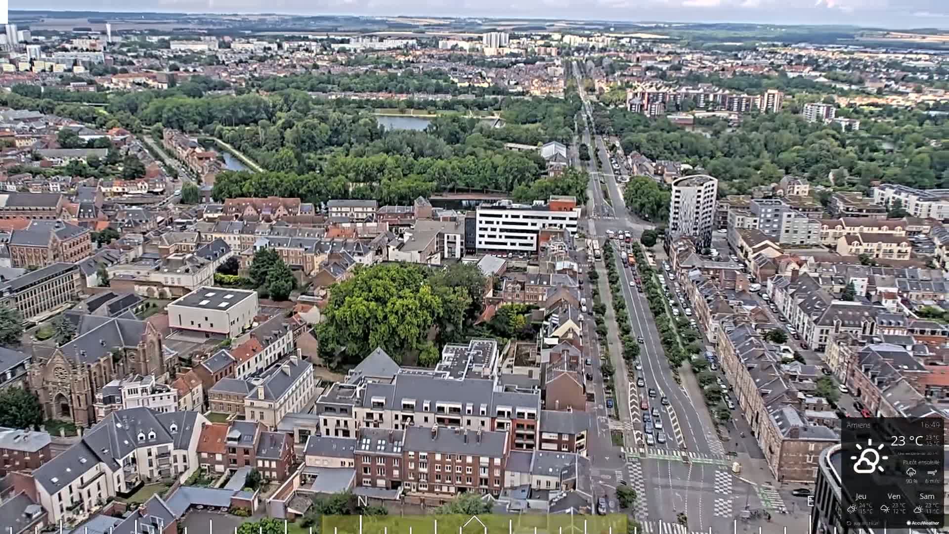 Amiens City Panaromic Skyline PTZ Live Cam - Amiens, Somme, Hauts-de-France, France
