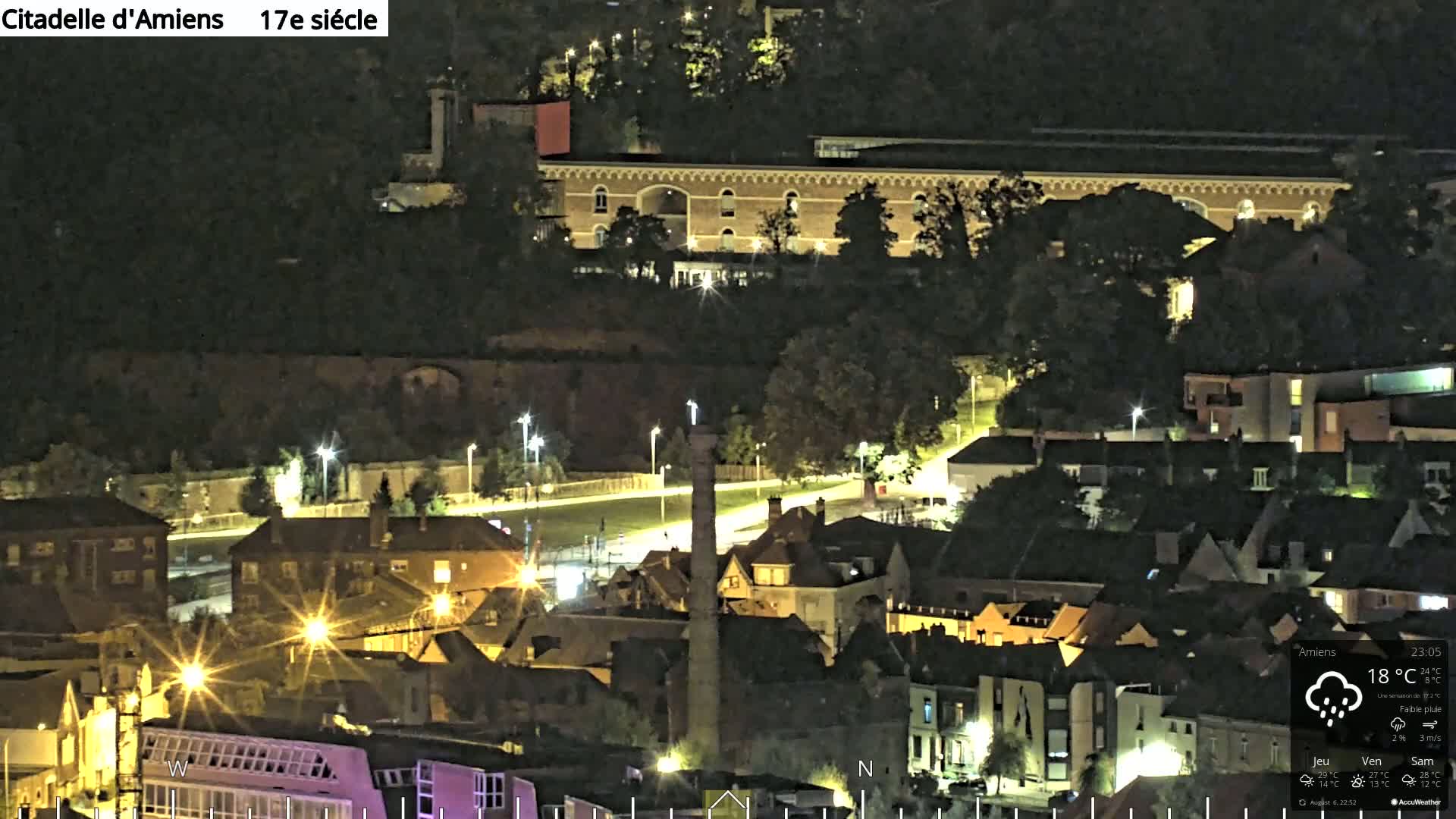 Amiens City Panaromic Skyline PTZ Live Cam - Amiens, Somme, Hauts-de-France, France