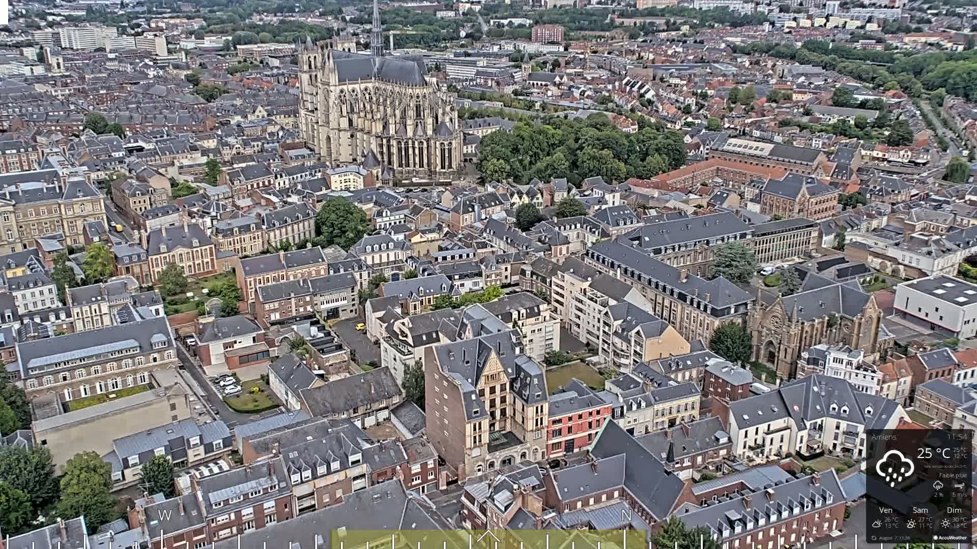Amiens City Panaromic Skyline PTZ Live Cam - Amiens, Somme, Hauts-de-France, France