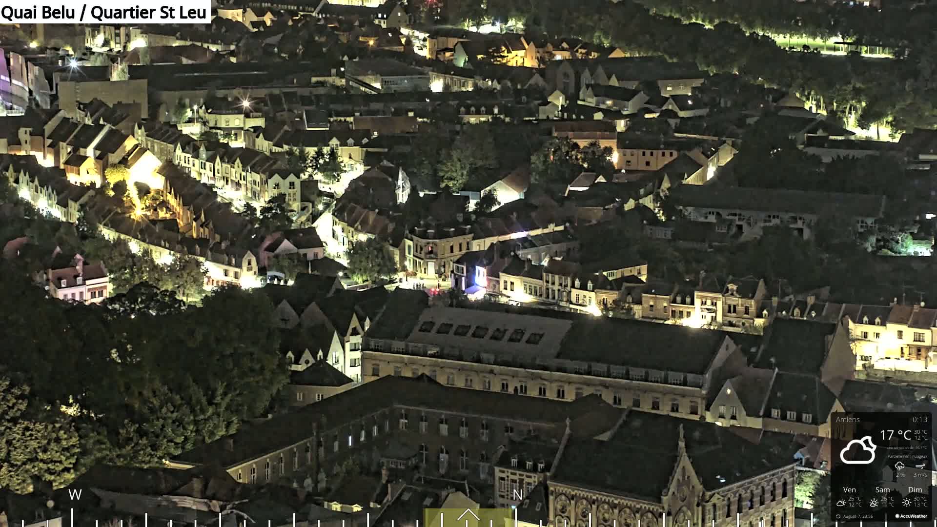 Amiens City Panaromic Skyline PTZ Live Cam - Amiens, Somme, Hauts-de-France, France