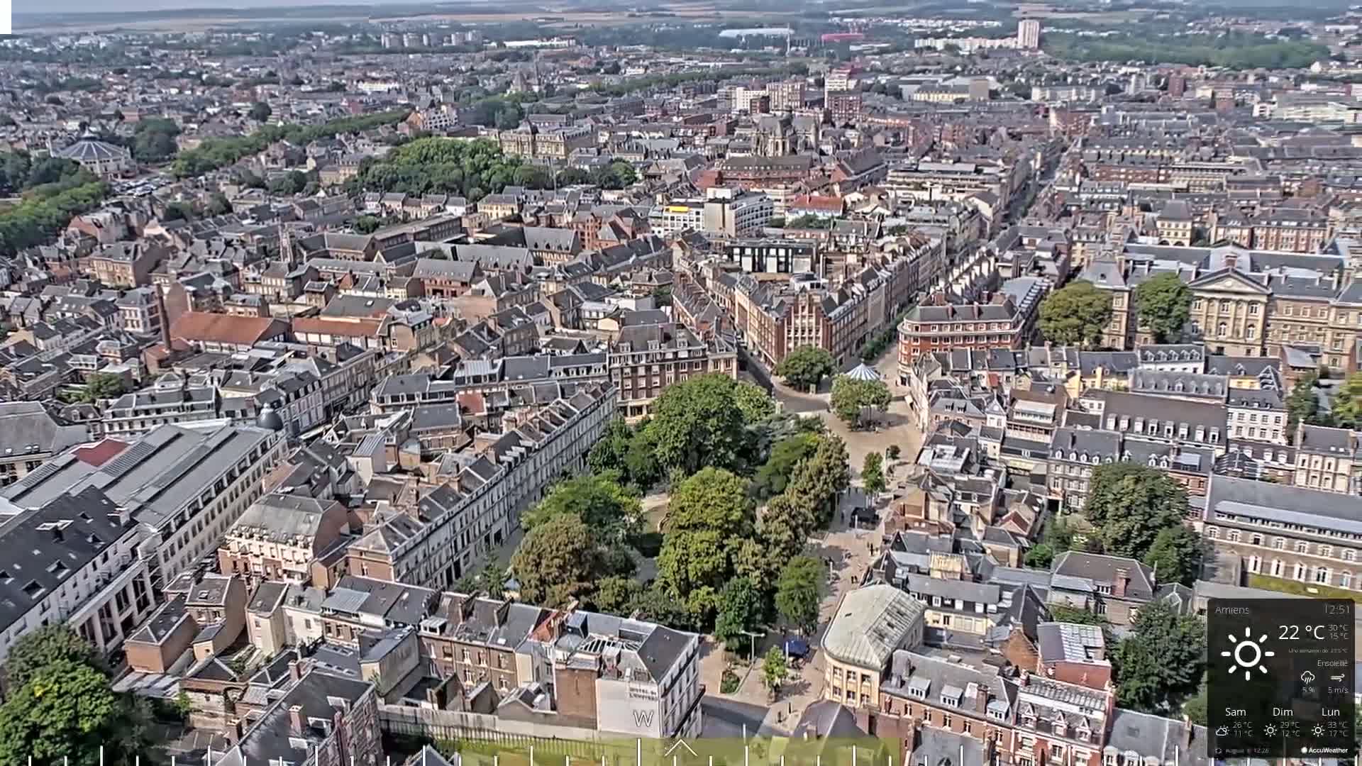 Amiens City Panaromic Skyline PTZ Live Cam - Amiens, Somme, Hauts-de-France, France