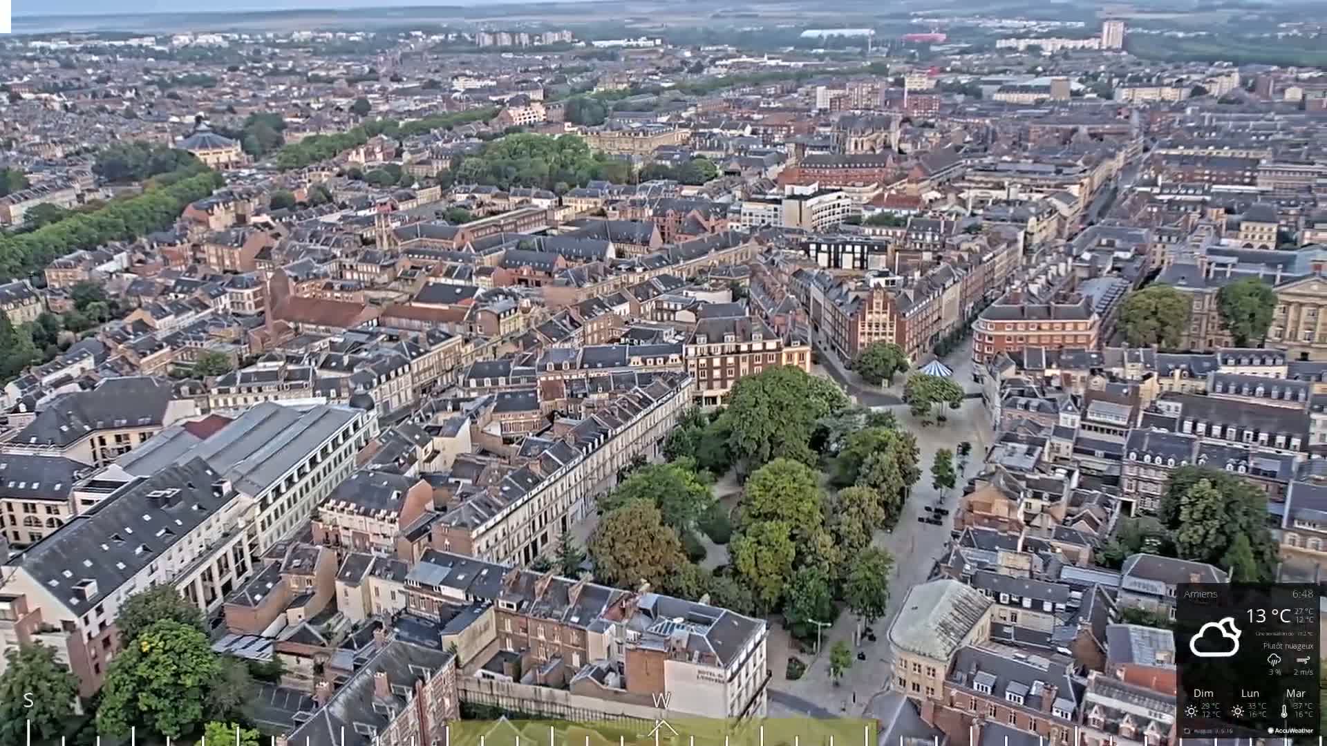Amiens City Panaromic Skyline PTZ Live Cam - Amiens, Somme, Hauts-de-France, France