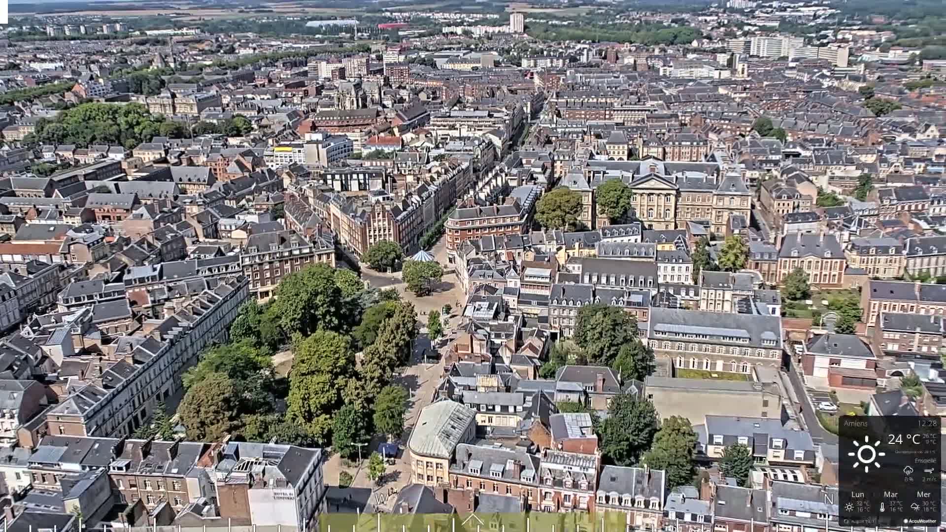 Amiens City Panaromic Skyline PTZ Live Cam - Amiens, Somme, Hauts-de-France, France