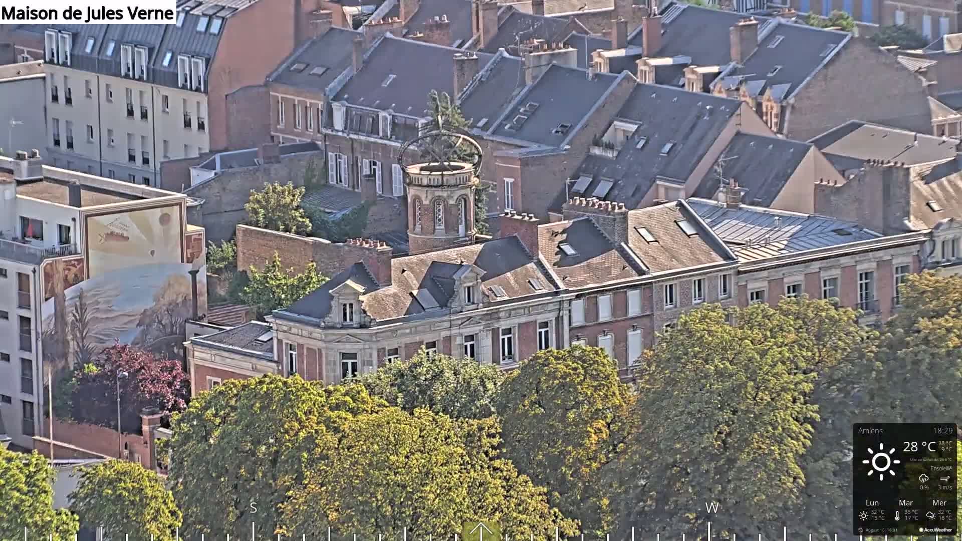 Amiens City Panaromic Skyline PTZ Live Cam - Amiens, Somme, Hauts-de-France, France