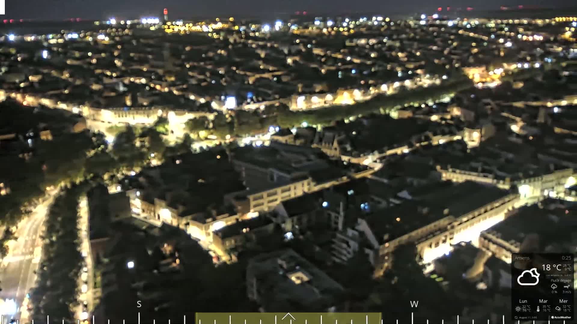 Amiens City Panaromic Skyline PTZ Live Cam - Amiens, Somme, Hauts-de-France, France