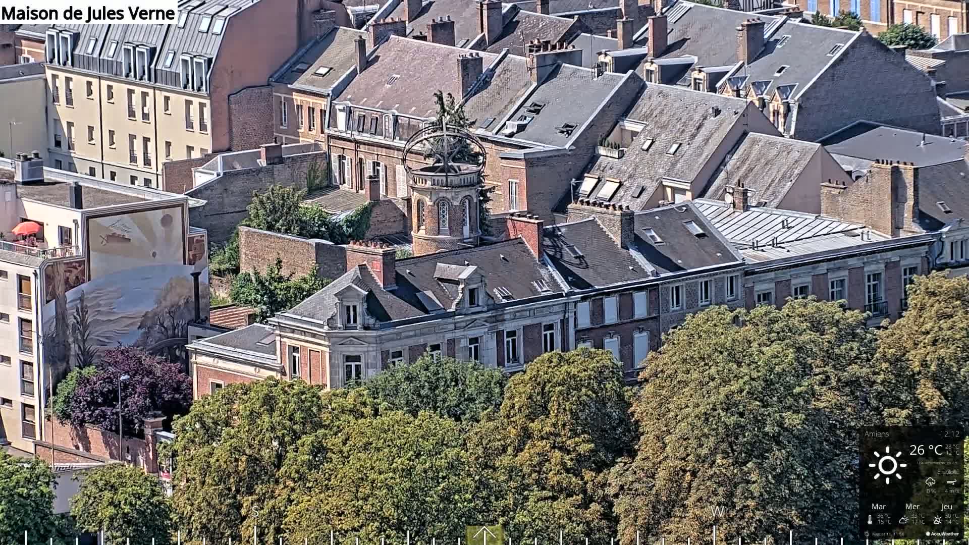 Amiens City Panaromic Skyline PTZ Live Cam - Amiens, Somme, Hauts-de-France, France
