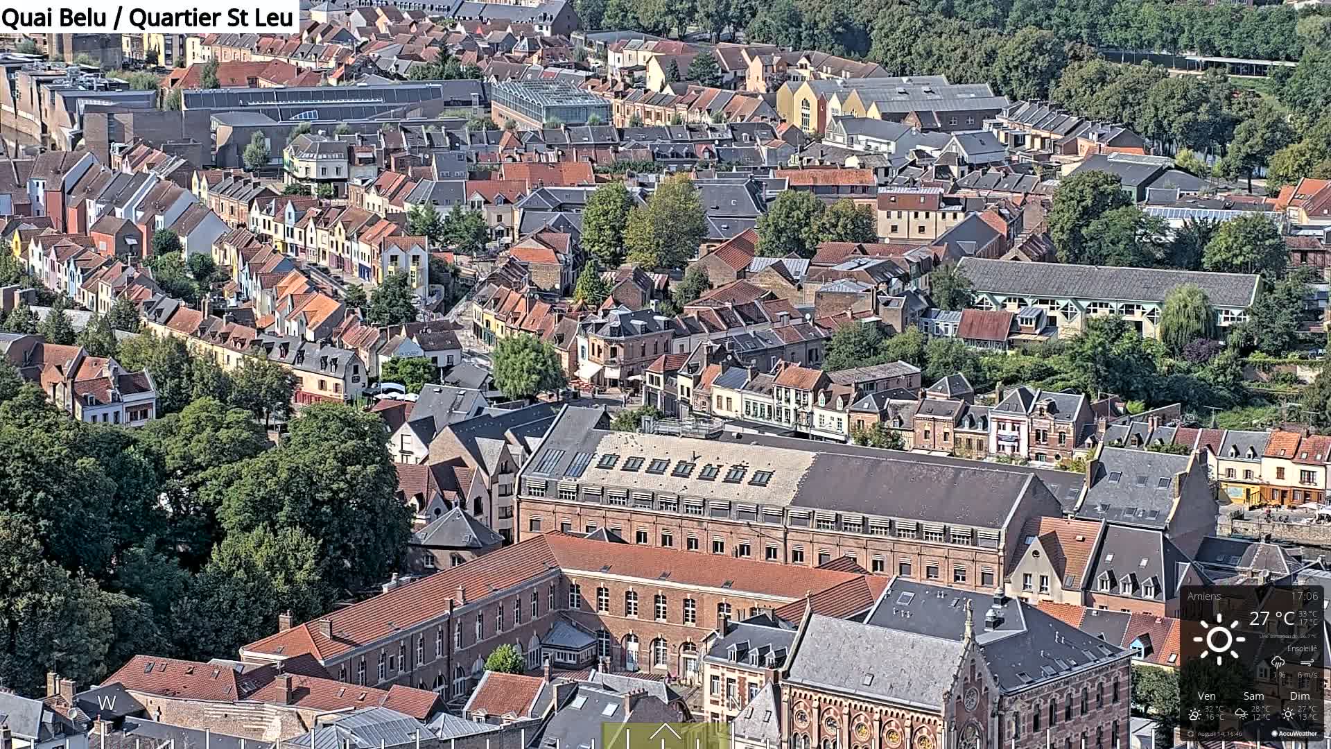 Amiens City Panaromic Skyline PTZ Live Cam - Amiens, Somme, Hauts-de-France, France