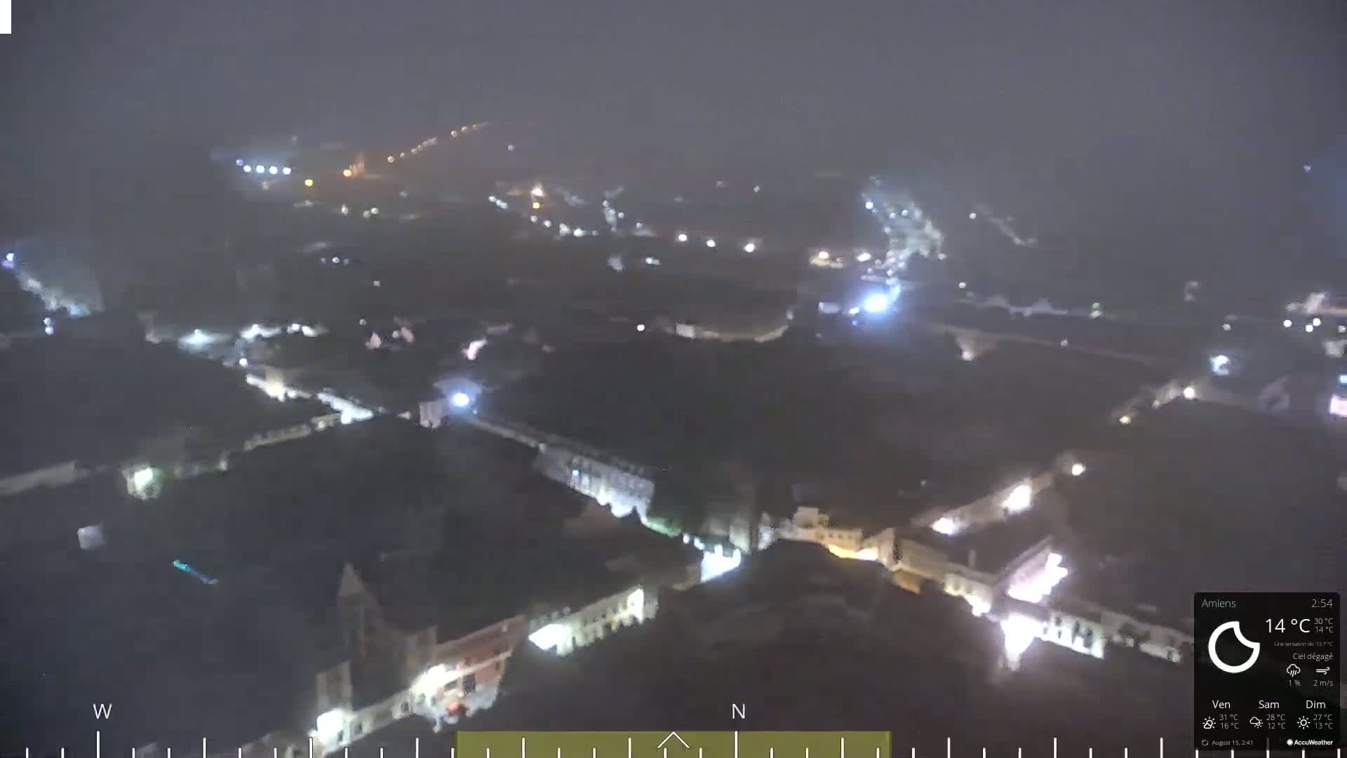 Amiens City Panaromic Skyline PTZ Live Cam - Amiens, Somme, Hauts-de-France, France