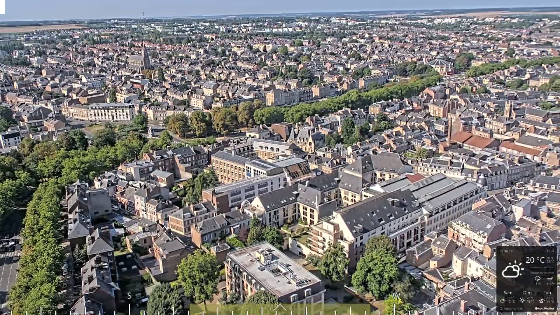 Amiens City Panaromic Skyline PTZ Live Cam - Amiens, Somme, Hauts-de-France, France