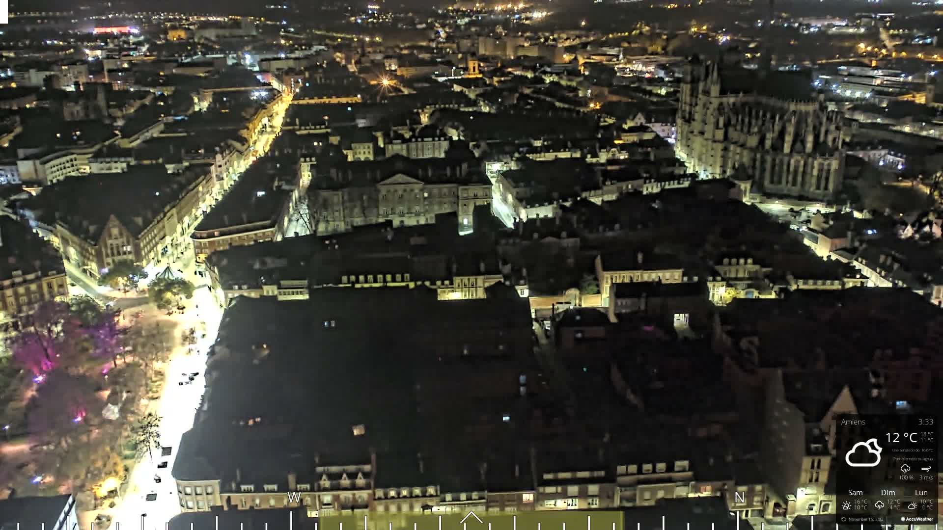 Amiens City Panaromic Skyline PTZ Live Cam - Amiens, Somme, Hauts-de-France, France