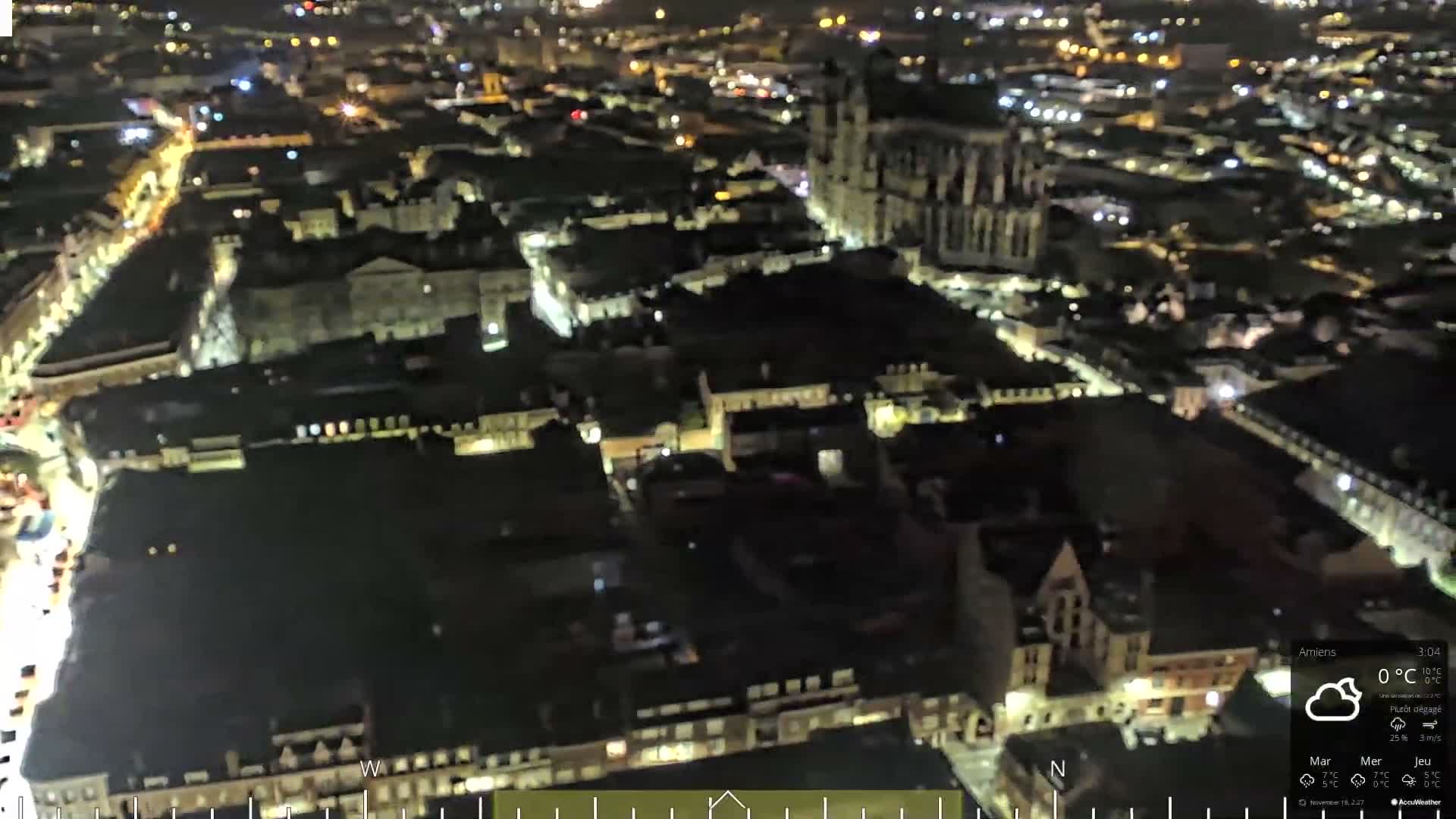 Amiens City Panaromic Skyline PTZ Live Cam - Amiens, Somme, Hauts-de-France, France