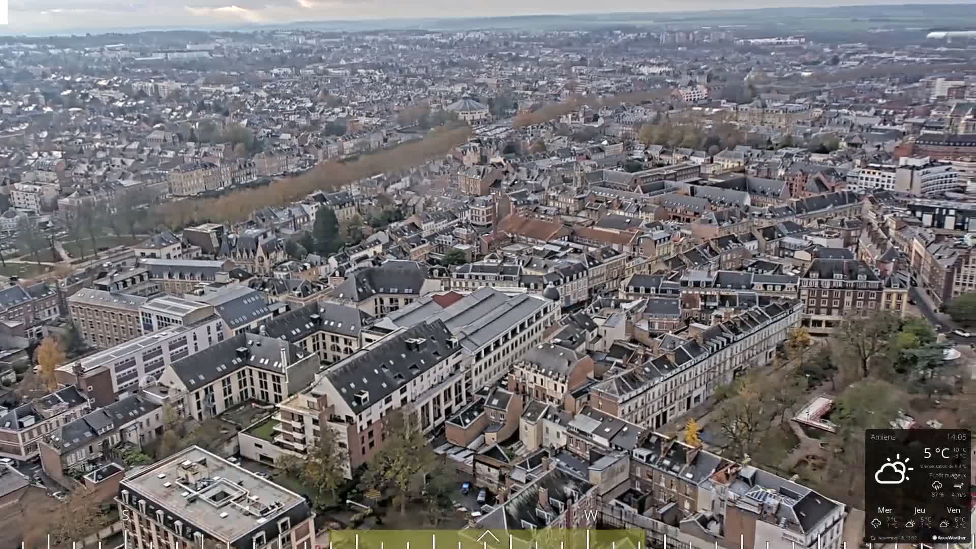 Amiens City Panaromic Skyline PTZ Live Cam - Amiens, Somme, Hauts-de-France, France
