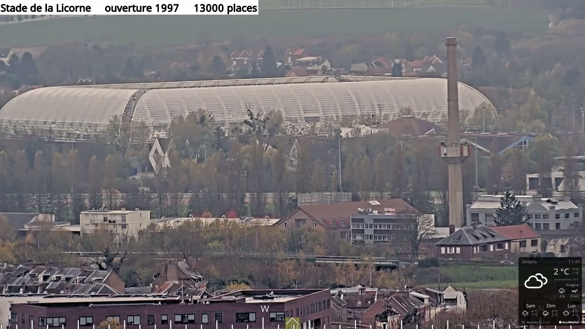 Amiens City Panaromic Skyline PTZ Live Cam - Amiens, Somme, Hauts-de-France, France