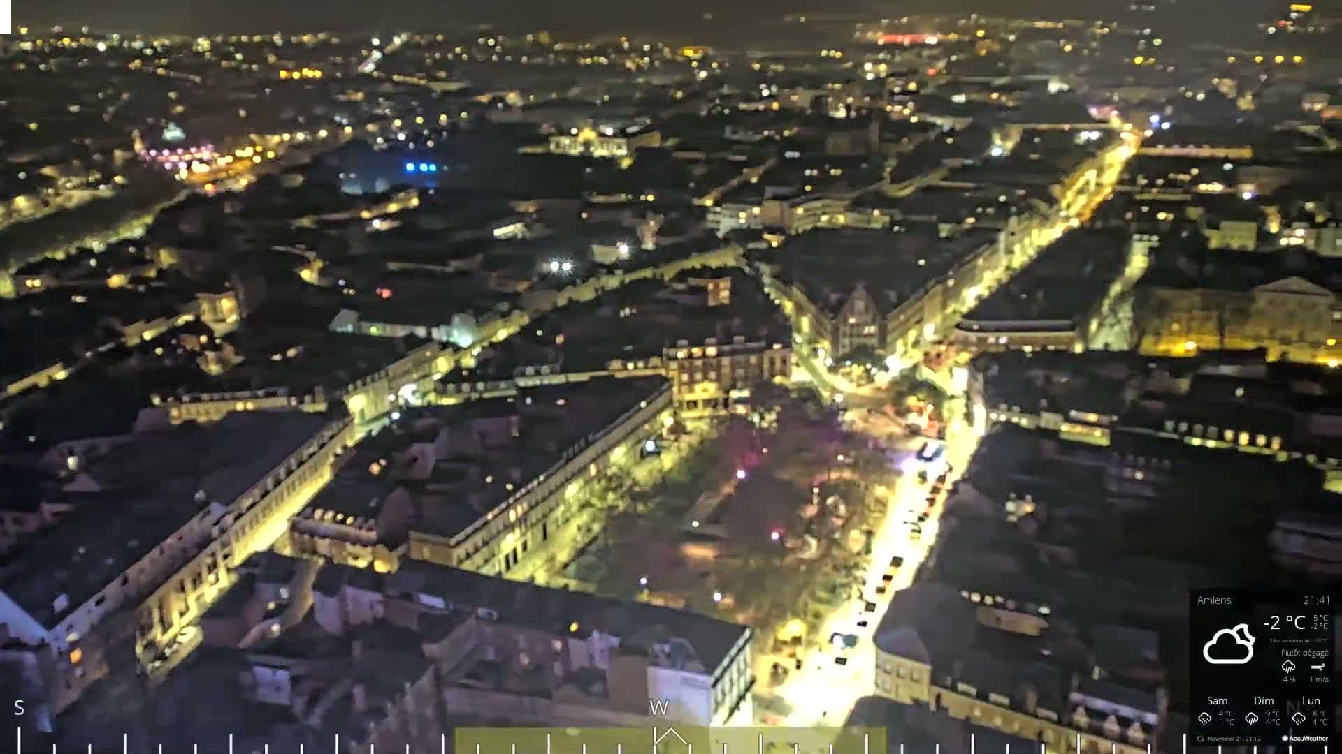 Amiens City Panaromic Skyline PTZ Live Cam - Amiens, Somme, Hauts-de-France, France