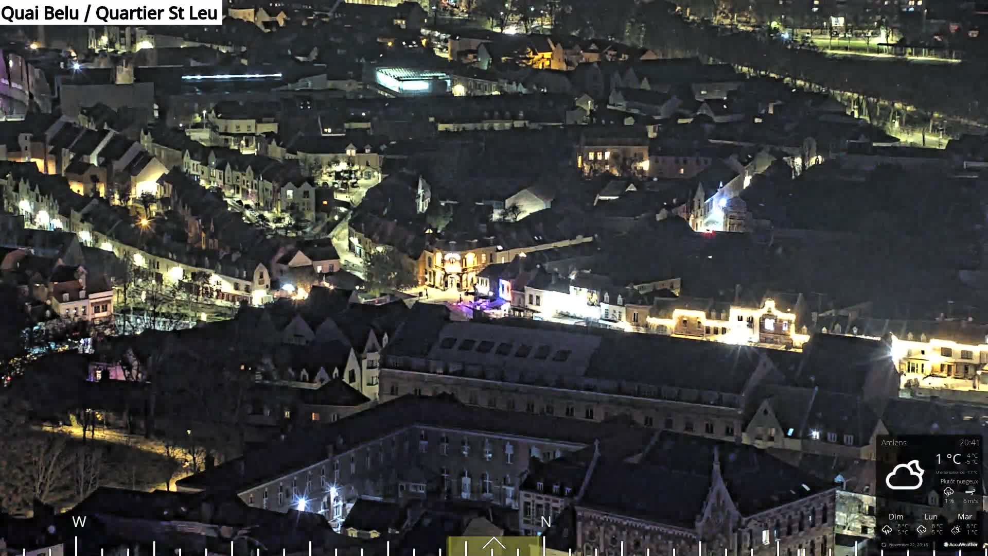 Amiens City Panaromic Skyline PTZ Live Cam - Amiens, Somme, Hauts-de-France, France