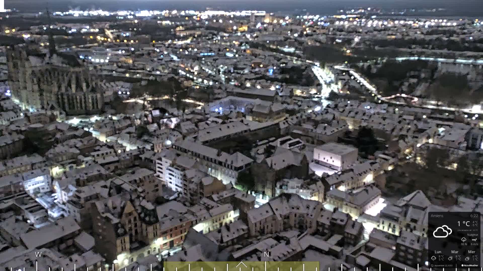 Amiens City Panaromic Skyline PTZ Live Cam - Amiens, Somme, Hauts-de-France, France