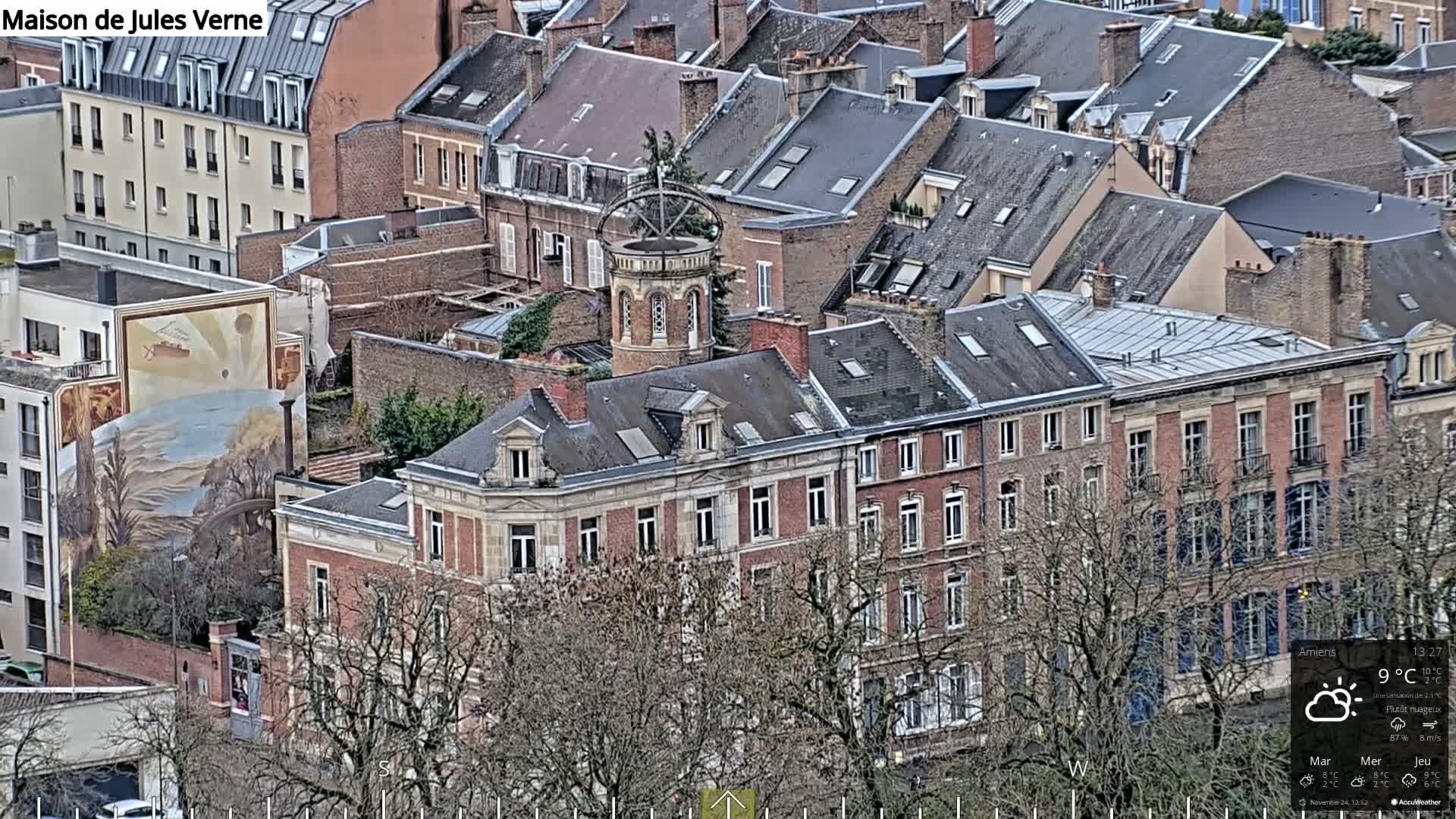 Amiens City Panaromic Skyline PTZ Live Cam - Amiens, Somme, Hauts-de-France, France