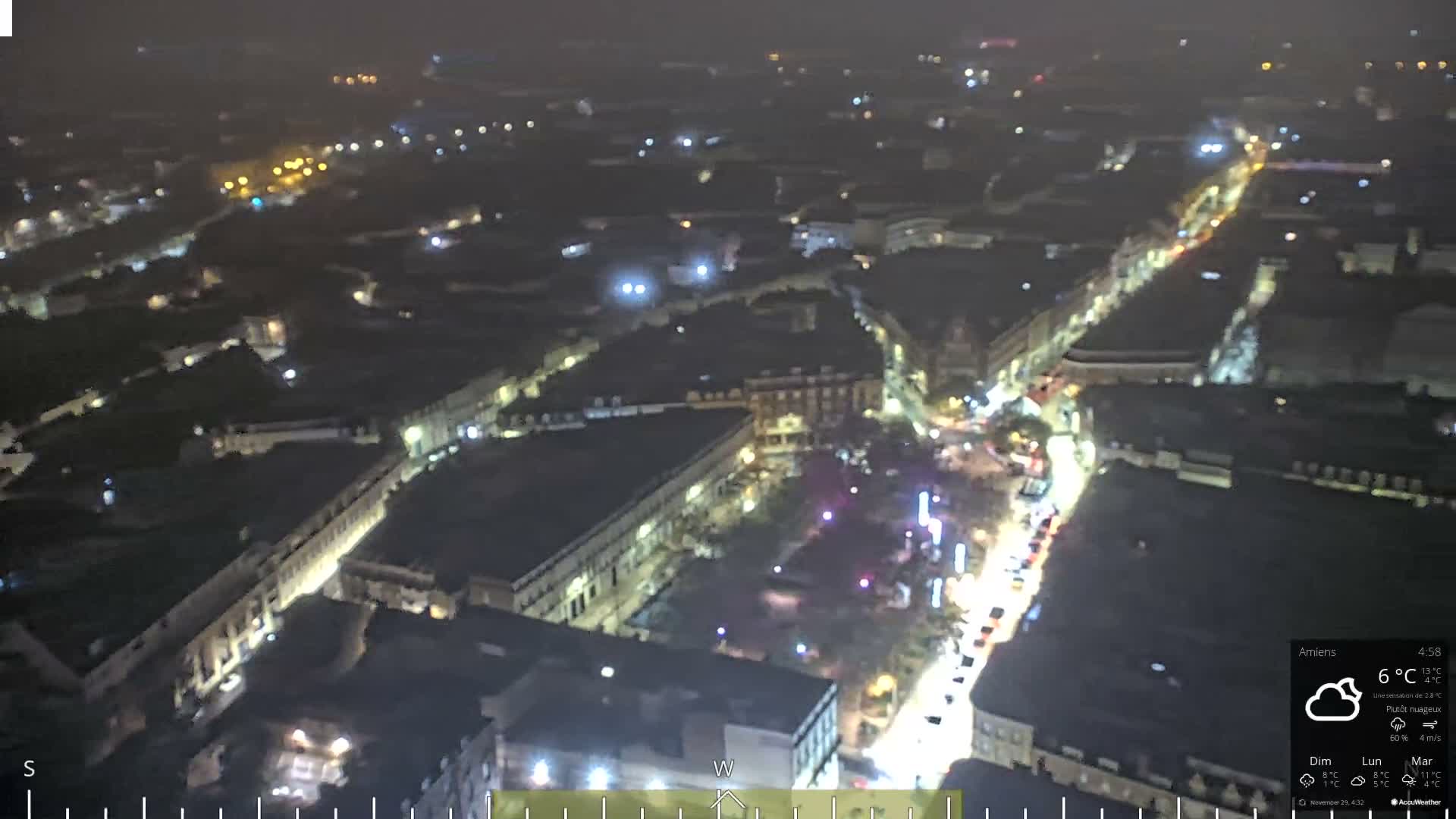 Amiens City Panaromic Skyline PTZ Live Cam - Amiens, Somme, Hauts-de-France, France