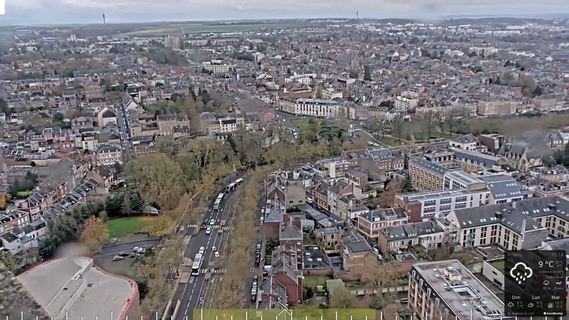 Amiens City Panaromic Skyline PTZ Live Cam - Amiens, Somme, Hauts-de-France, France