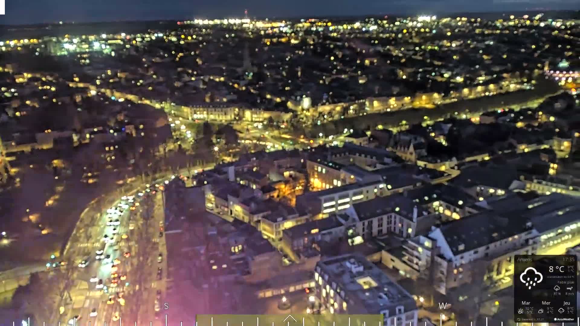 Amiens City Panaromic Skyline PTZ Live Cam - Amiens, Somme, Hauts-de-France, France