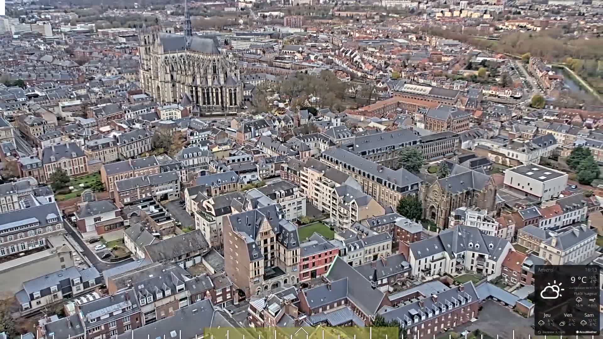 Amiens City Panaromic Skyline PTZ Live Cam - Amiens, Somme, Hauts-de-France, France