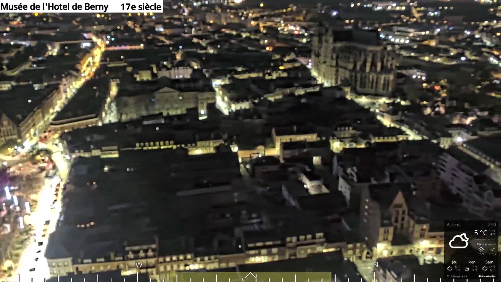 Amiens City Panaromic Skyline PTZ Live Cam - Amiens, Somme, Hauts-de-France, France