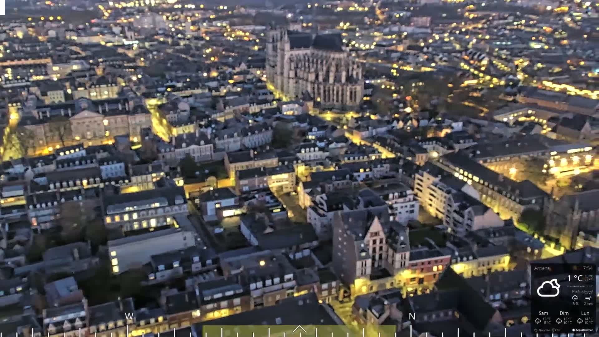 Amiens City Panaromic Skyline PTZ Live Cam - Amiens, Somme, Hauts-de-France, France