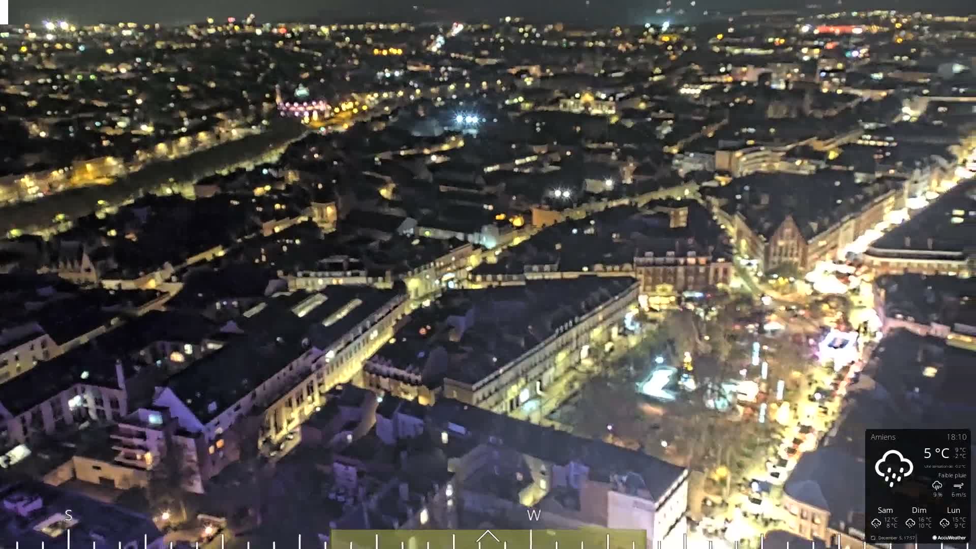 Amiens City Panaromic Skyline PTZ Live Cam - Amiens, Somme, Hauts-de-France, France