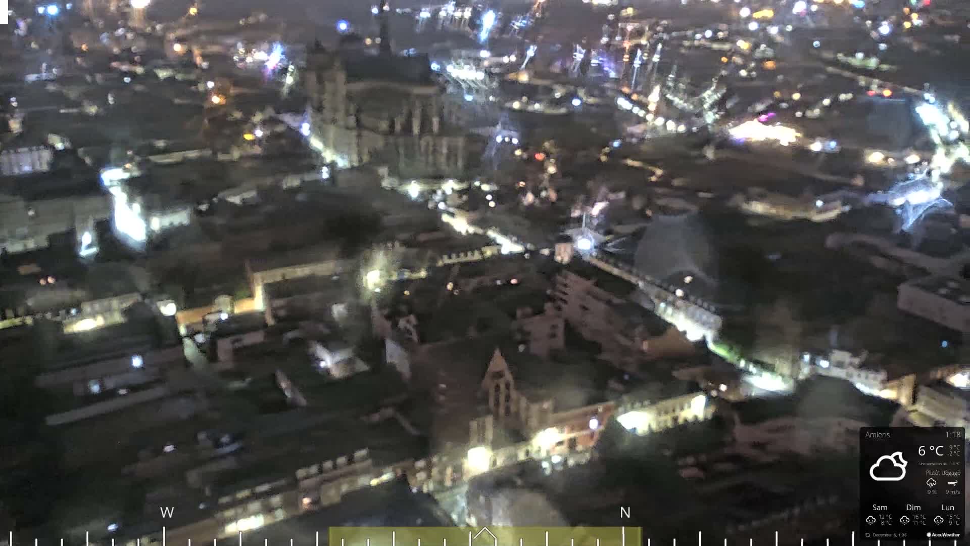 Amiens City Panaromic Skyline PTZ Live Cam - Amiens, Somme, Hauts-de-France, France