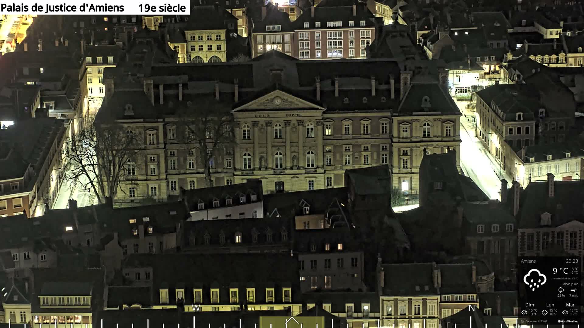 Amiens City Panaromic Skyline PTZ Live Cam - Amiens, Somme, Hauts-de-France, France