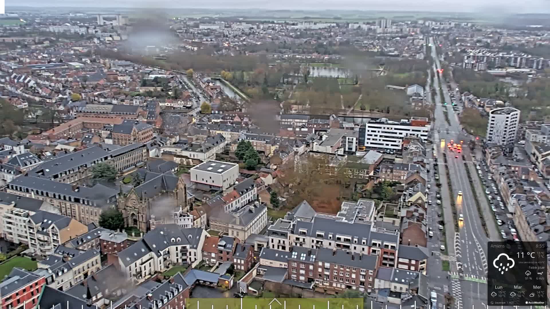 Amiens City Panaromic Skyline PTZ Live Cam - Amiens, Somme, Hauts-de-France, France