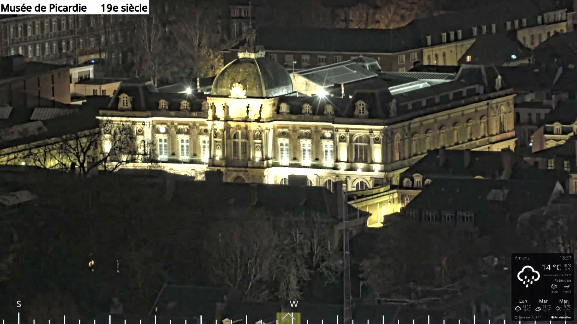 Amiens City Panaromic Skyline PTZ Live Cam - Amiens, Somme, Hauts-de-France, France