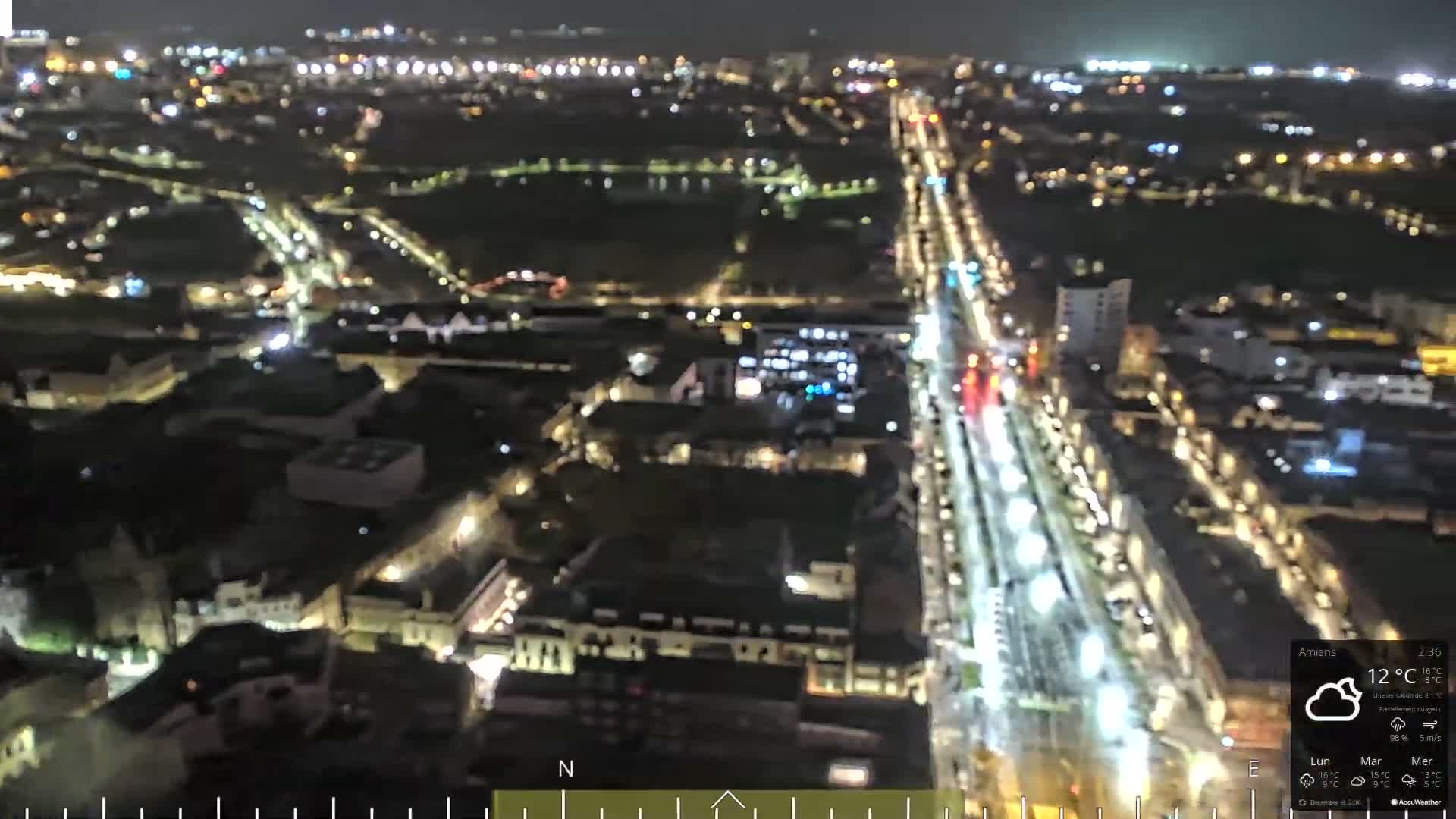 Amiens City Panaromic Skyline PTZ Live Cam - Amiens, Somme, Hauts-de-France, France