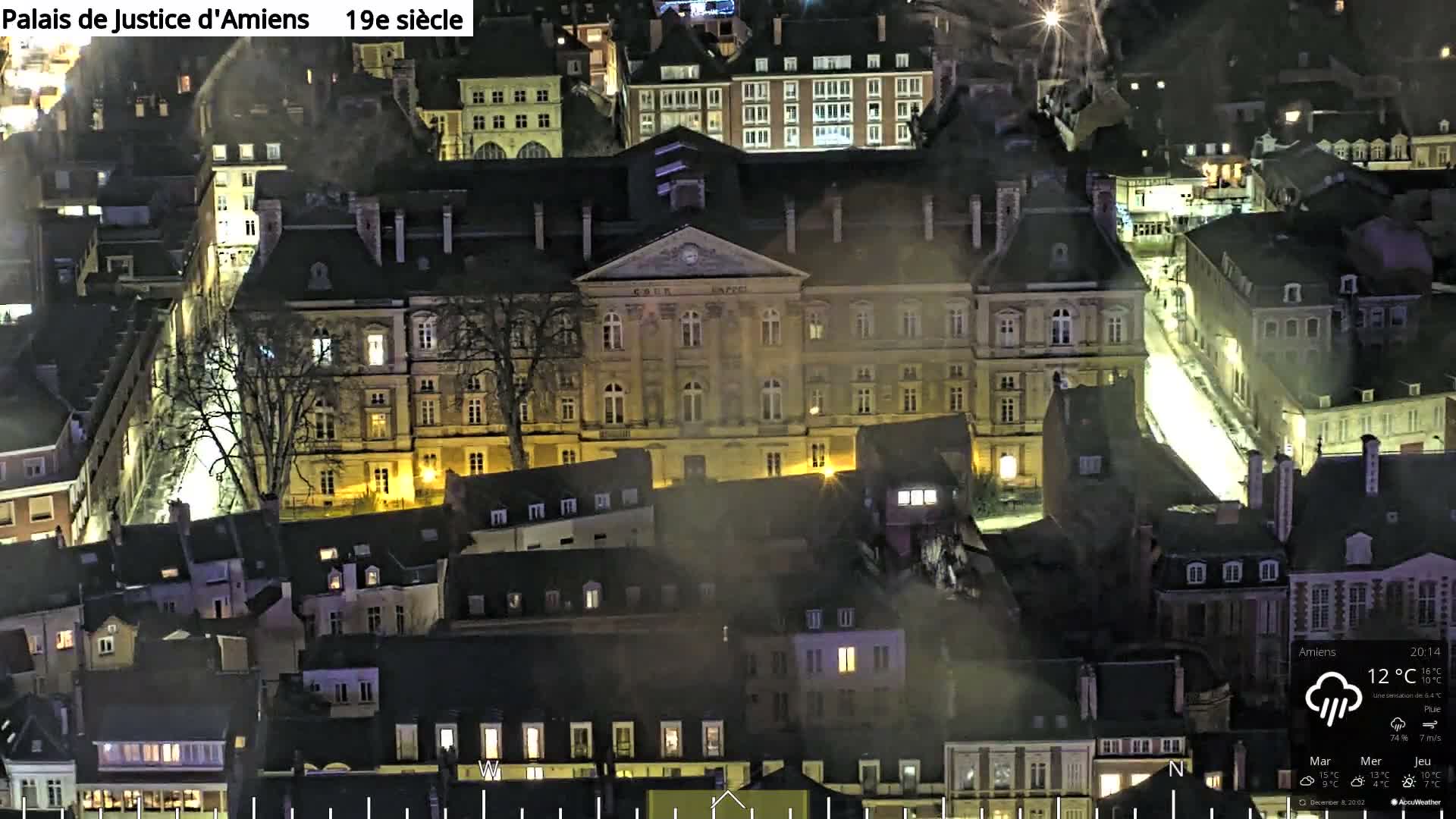 Amiens City Panaromic Skyline PTZ Live Cam - Amiens, Somme, Hauts-de-France, France