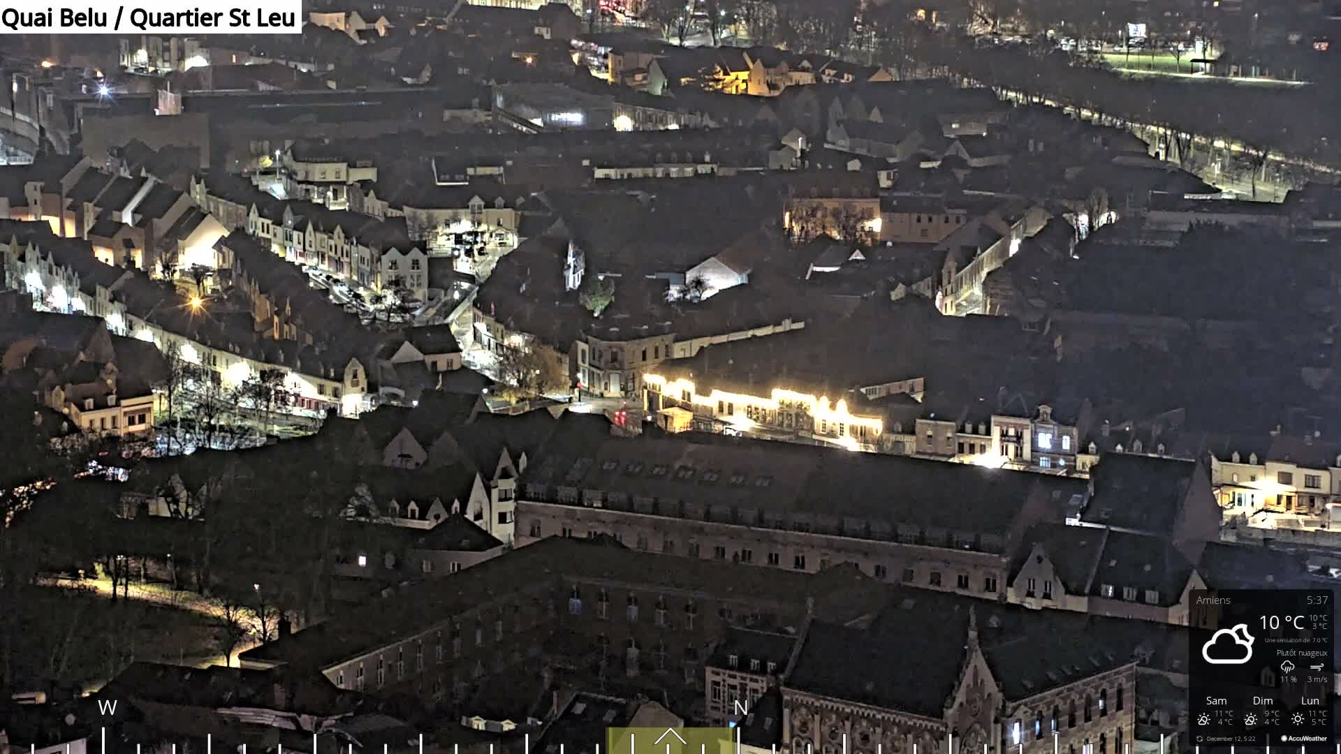 Amiens City Panaromic Skyline PTZ Live Cam - Amiens, Somme, Hauts-de-France, France